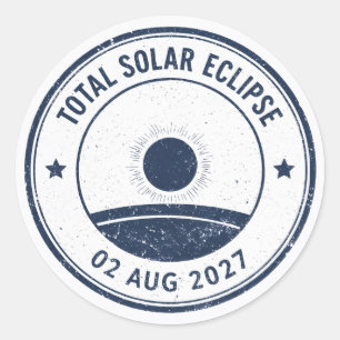 August 2 2027 Solar Eclipse Classic Round Sticker