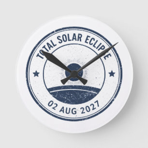 August 2 2027 Solar Eclipse Round Clock