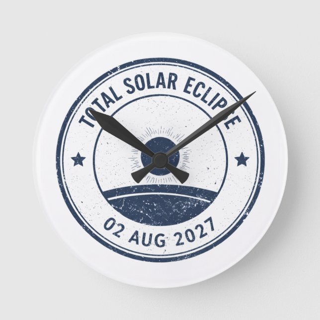 August 2 2027 Solar Eclipse Round Clock (Front)
