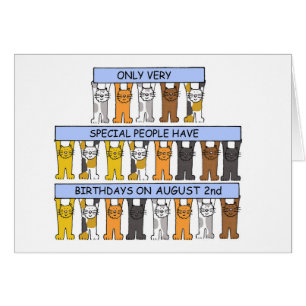 August 2nd Birthday, Cartoon Cats.