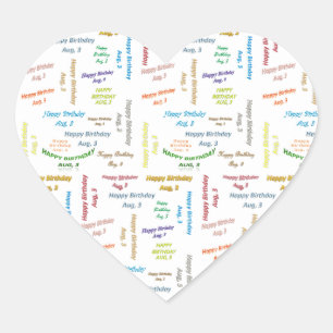 August, 3 Birthday Sticker