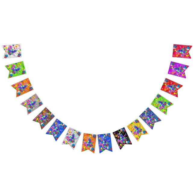 August, 4 Birthday Bunting Banner (All)