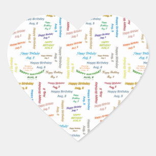 August, 8 Birthday Sticker