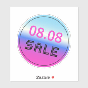 August 8 Sale Gradient Holographic Style Sticker