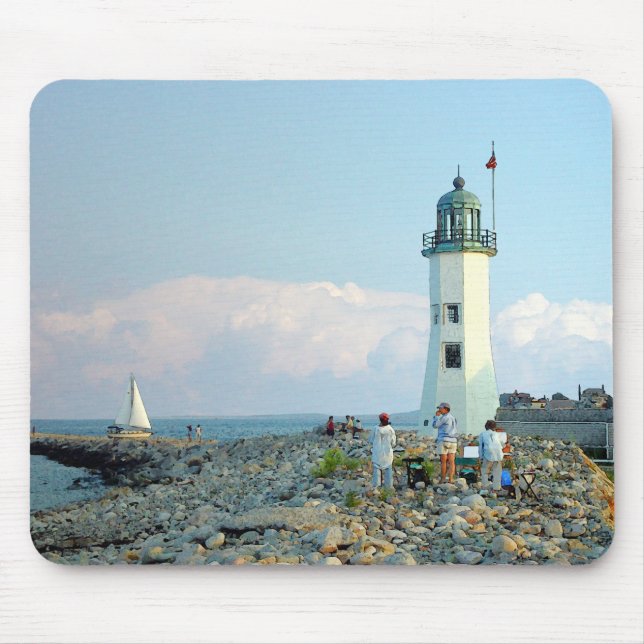August at Scituate Light Mouse Pad (Front)