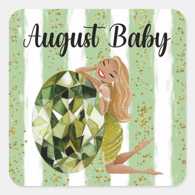 August Baby Birthday Sticker (Front)