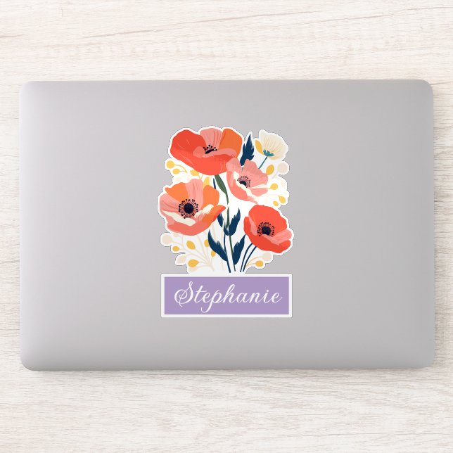 August Birth Flower Custom Name (Computer)