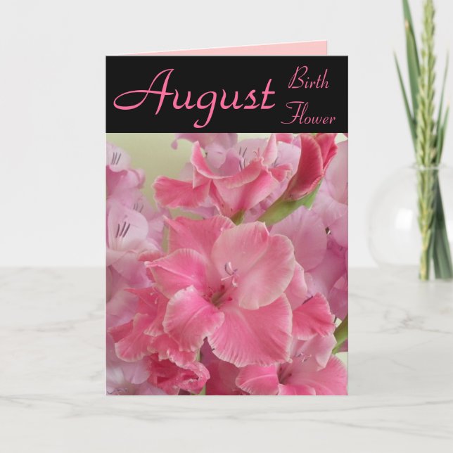 August Birth Flower - Gladiola Note Card (Front)