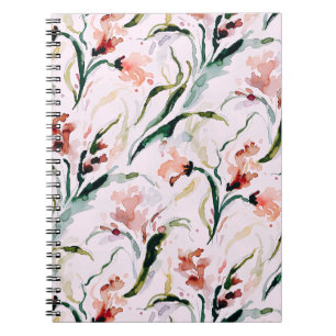 August Birth Flower Gladiolus Watercolor Pattern Notebook