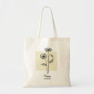 August Birth Flower Poppy Tote Bag