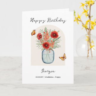 August Birth Month Flower Birthday Card