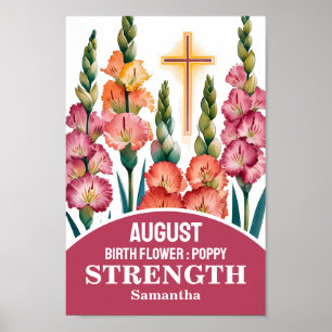 August Birth Month Flower Christian Nursery Art Poster