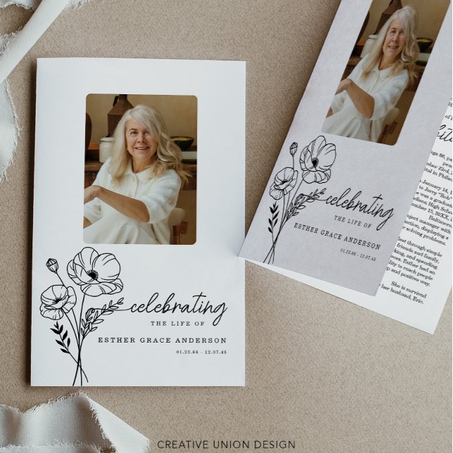 August Birth Month Flower Funeral Program Flyer (Creator Uploaded)