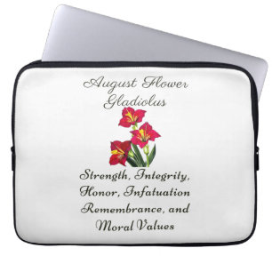 August Birth Month Flower Gladiolus Birth Gift Laptop Sleeve