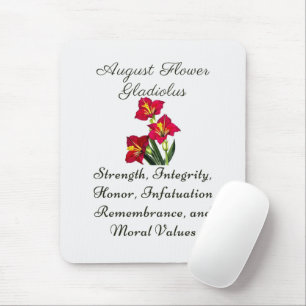 August Birth Month Flower Gladiolus Birth Gift Mouse Pad