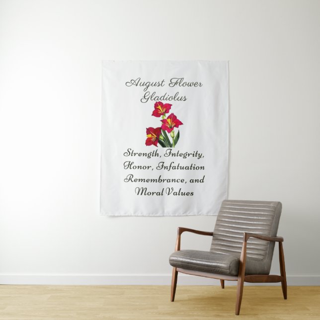 August Birth Month Flower Gladiolus Birth Gift Tapestry (In Situ)