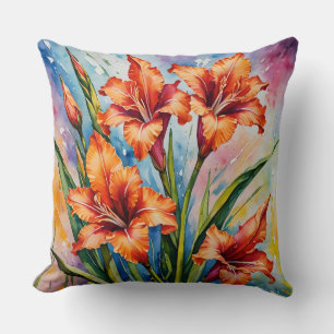 August Birth Month Flower Gladiolus, Gladiolus. Cushion