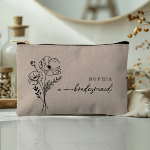 August Birth Month Flower Personalised Bridesmaid Accessory Pouch