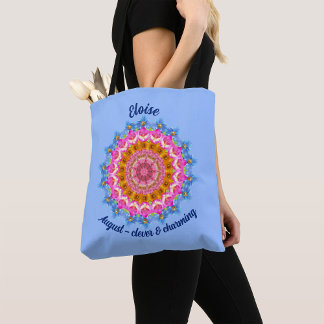 August Birth Month Flower Personalised Carry all Tote Bag