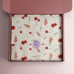 August Birth Month Flowers Poppy Gladiolus Tissue Paper