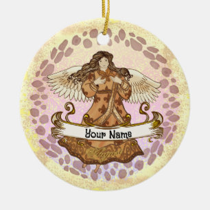 August Birthday Angel Ceramic Ornament