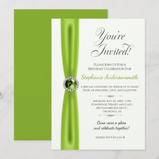 August Birthday Celebration - Peridot Invitation