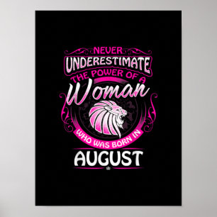 August Birthday Gift Woman Leo Zodiac Astrology Poster