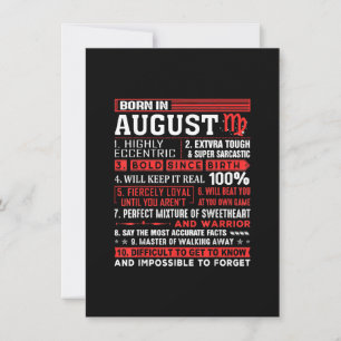 August Birthday Gifts - Born In August Virgo Invitation