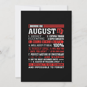 August Birthday Gifts - Born In August Virgo Invitation