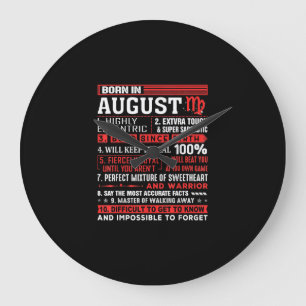 August Birthday Gifts - Born In August Virgo Large Clock