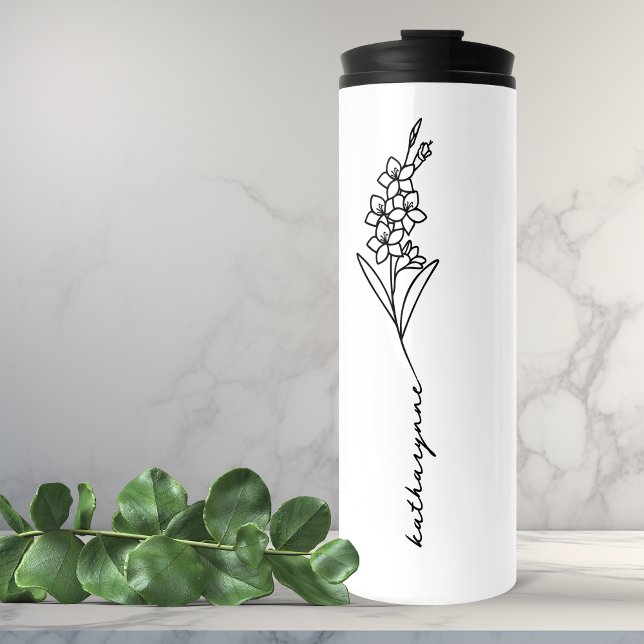 August Birthday Month Flower Gladiolus  Thermal Tumbler (August Birthday Month Flower Gladiolus Thermal Tumbler)