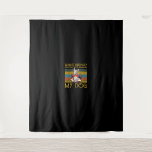 August Birthday With My Bull Terrier Dog 2020 Tapestry