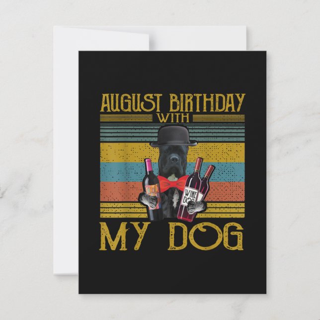 August Birthday With My Cane Corso Dog 2020 Invitation (Front)