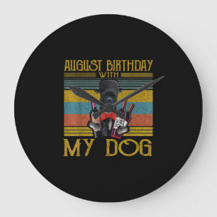 August Birthday With My Cane Corso Dog 2020 Large Clock