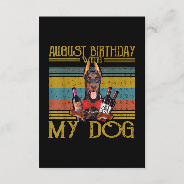 August Birthday With My Doberman Pinscher Dog 2020 Enclosure Card (Front)