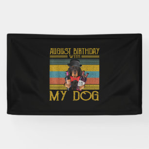 August Birthday With My Gordon Setter Dog 2020 Banner