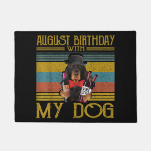 August Birthday With My Gordon Setter Dog 2020 Doormat