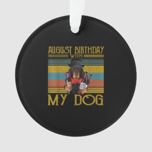 August Birthday With My Gordon Setter Dog 2020 Ornament