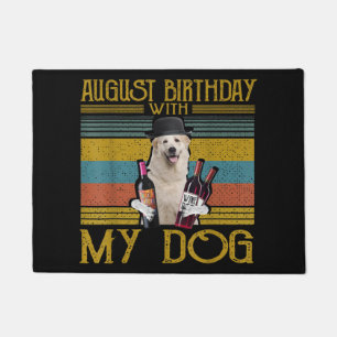 August Birthday With My Great Pyrenees Dog 2020 Doormat