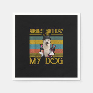 August Birthday With My Great Pyrenees Dog 2020 Napkin