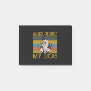August Birthday With My Great Pyrenees Dog 2020 Post-it Notes