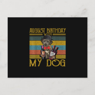 August Birthday With My Irish Wolfhound Dog 2020 Announcement Postcard