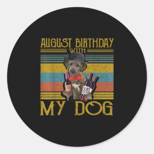 August Birthday With My Irish Wolfhound Dog 2020 Classic Round Sticker