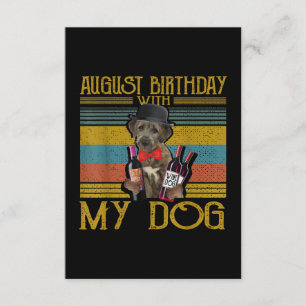 August Birthday With My Irish Wolfhound Dog 2020 Enclosure Card