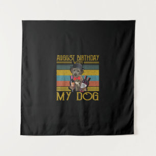 August Birthday With My Irish Wolfhound Dog 2020 Tapestry