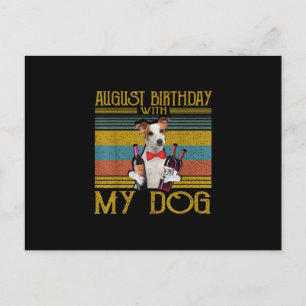 August Birthday With My Jack Russell Dog 2020 Announcement Postcard