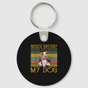 August Birthday With My Jack Russell Dog 2020 Key Ring