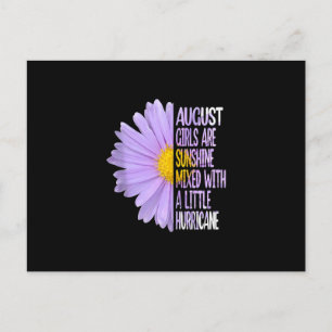 August Birthday Womens Gift Funny Daisy Aster Gift Announcement Postcard