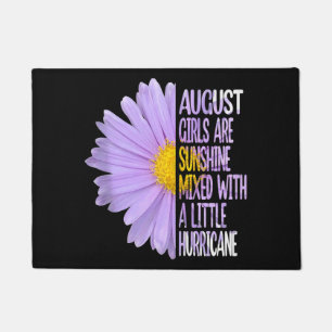 August Birthday Womens Gift Funny Daisy Aster Gift Doormat
