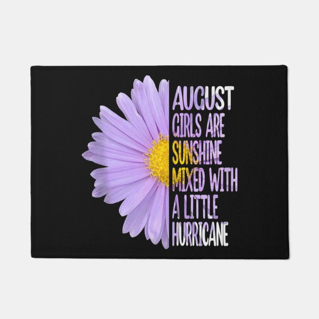 August Birthday Womens Gift Funny Daisy Aster Gift Doormat (Front)